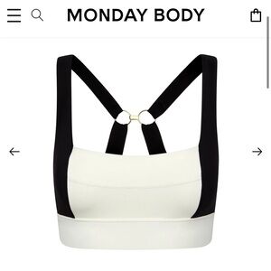 Monday Body Tash two tone sports bra small black/ivory convertible back